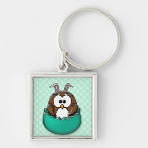 Easter owl - green key ring