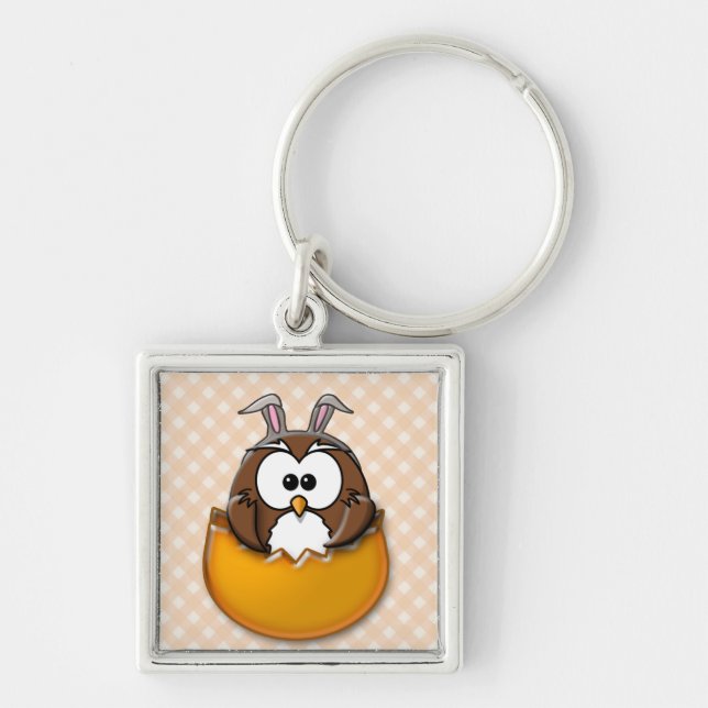 Easter owl - orange key ring (Front)