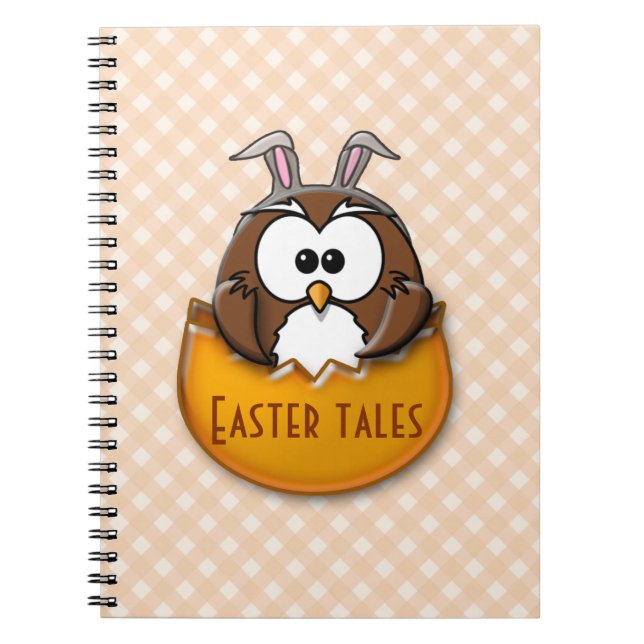 Easter owl - orange spiral notebook (Front)