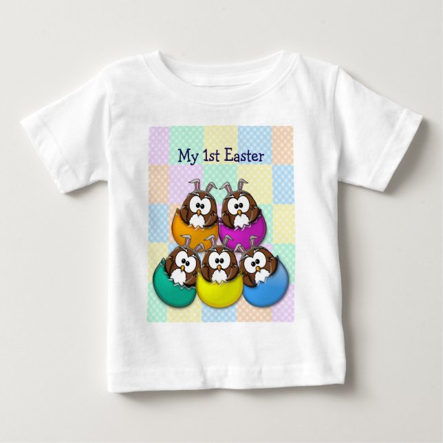 Easter owl - rainbow baby T-Shirt (Front)