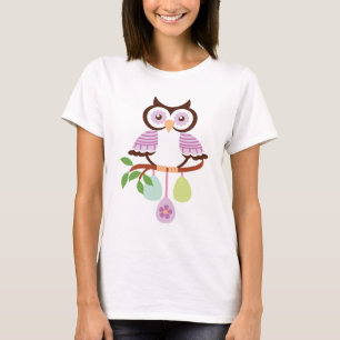 Easter owl womens t-shirt