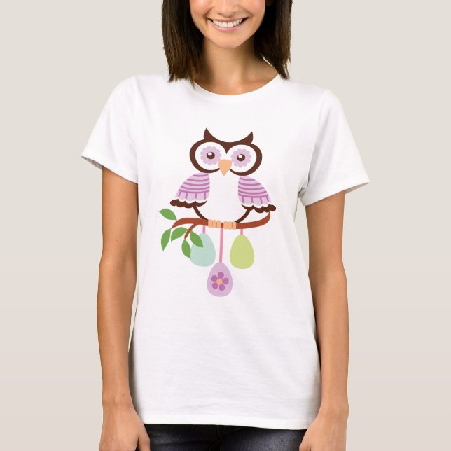 Easter owl womens t-shirt (Front)