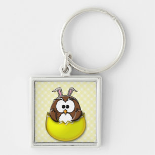 Easter owl - yellow key ring