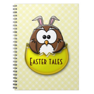 Easter owl - yellow notebook