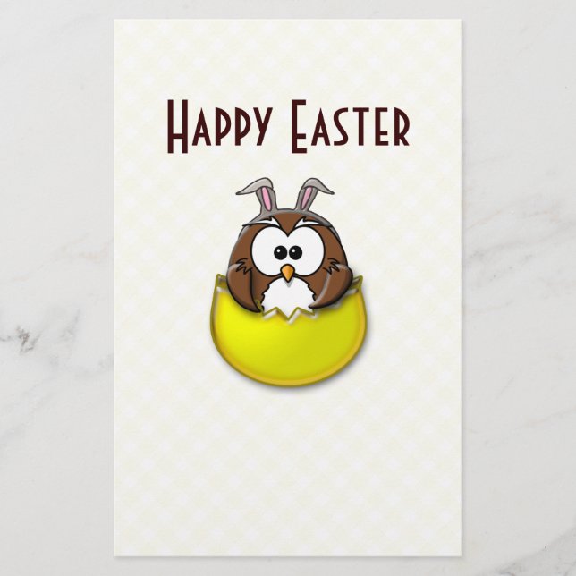 Easter owl - yellow stationery (Front)