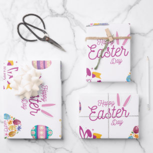 Easter package, Funny Easter Sticker Wrapping Paper Sheet