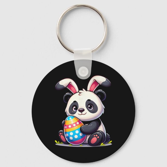 Easter Panda Lovers Egg Eggs Bunny Rabbits Bunnies Key Ring (Front)