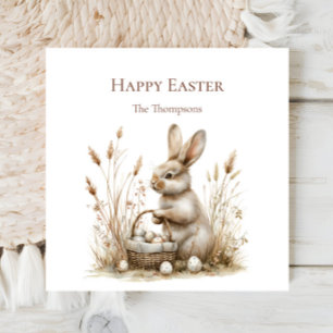 Easter Party Bunny Beige Boho Napkin