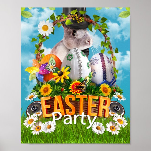 Easter Party Bunny Poster (Front)