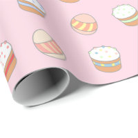 Easter Party Cakes and Eggs Cute Pattern Pink