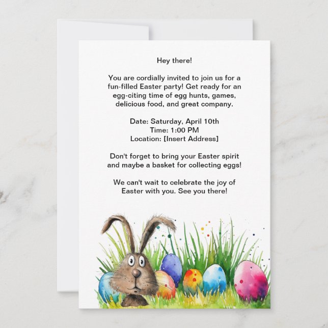Easter Party Invitation card  (Front)