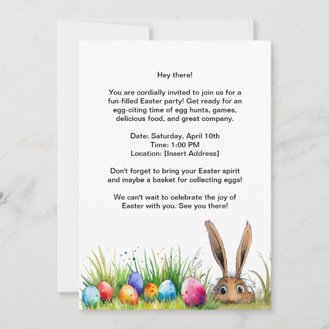 Easter Party Invitation card  (Front)