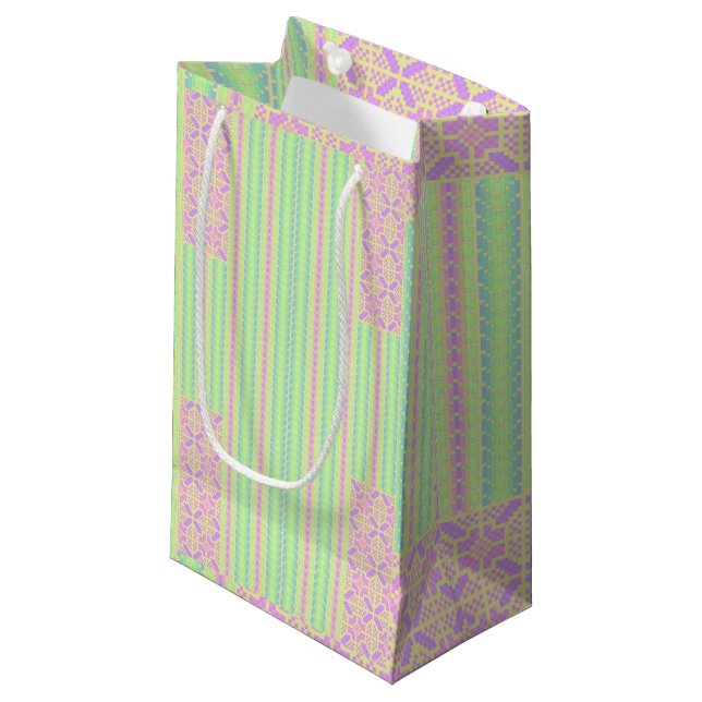 Easter Pastel Cross Design Gift Bag (Front Angled)