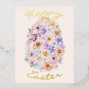 Easter Pastel Florals Customisable Foil Postcard