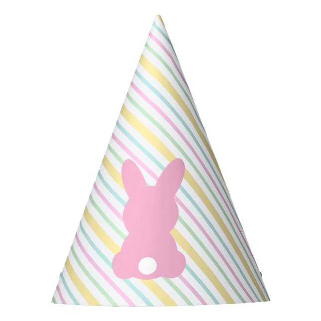 Easter Pastel Stripe Party Hat (Front)