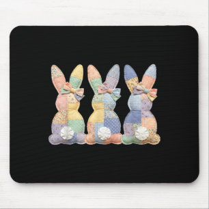 Easter Patchwork Bunny Cute Bunny Rabbit Coquette Mouse Pad