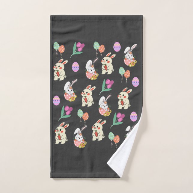 Easter Pattern Rabbit And Eggs   Hand Towel (Hand Towel)