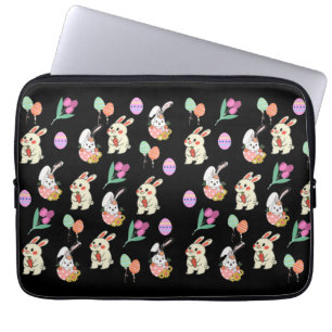 Easter Pattern Rabbit And Eggs   Laptop Sleeve