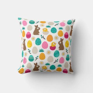 Easter Pattern Throw Pillow
