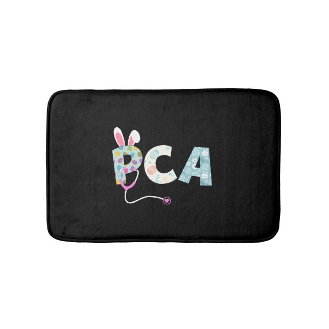 Easter Pca Rn Nurse Bunny Ears Happy Easter Eggs Bath Mat (Front)