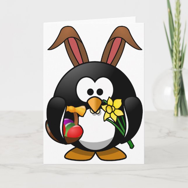 Easter Penguin Holiday Card (Front)