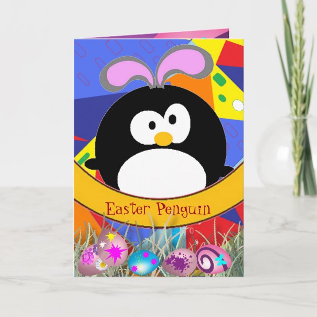 Easter Penguin Holiday Card (Front)