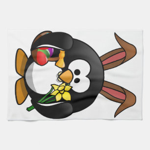 Easter Penguin Tea Towel