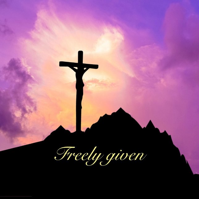 Easter Personalise Jesus On the Cross Classic Round Sticker (Creator Uploaded)