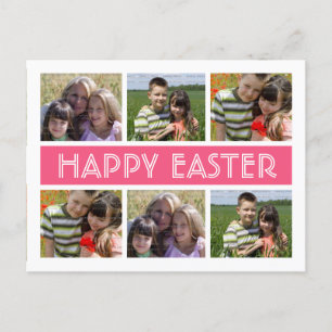 Easter  Personalised Photo Collage Postcard   Pink