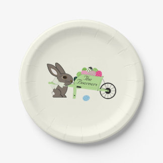 Easter Personalized Rabbit Eggs Paper Plates