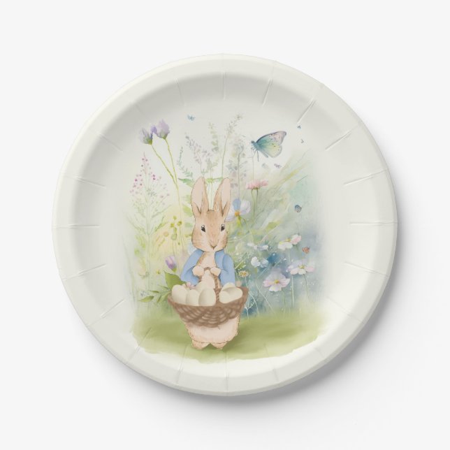 Easter Peter Rabbit Paper Plates  (Front)