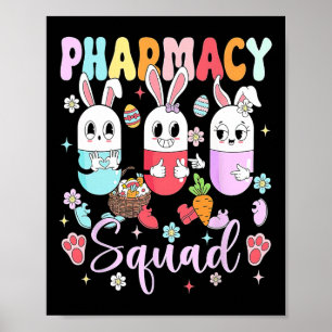 Easter Pharmacy Squad Pills Pharmacist Certified P Poster