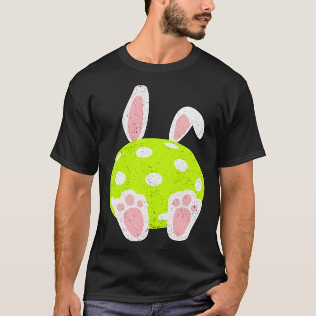 Easter Pickleball  Bunny Ears Ball Cute Rabbit Spo T-Shirt (Front)