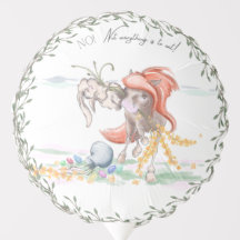 Easter picture horse and rabbit, table decoration