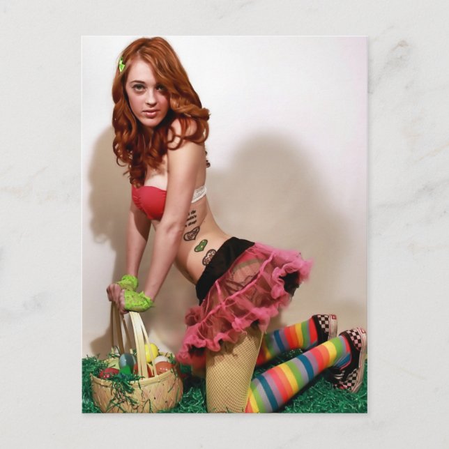 Easter Pin Up Holiday Postcard (Front)