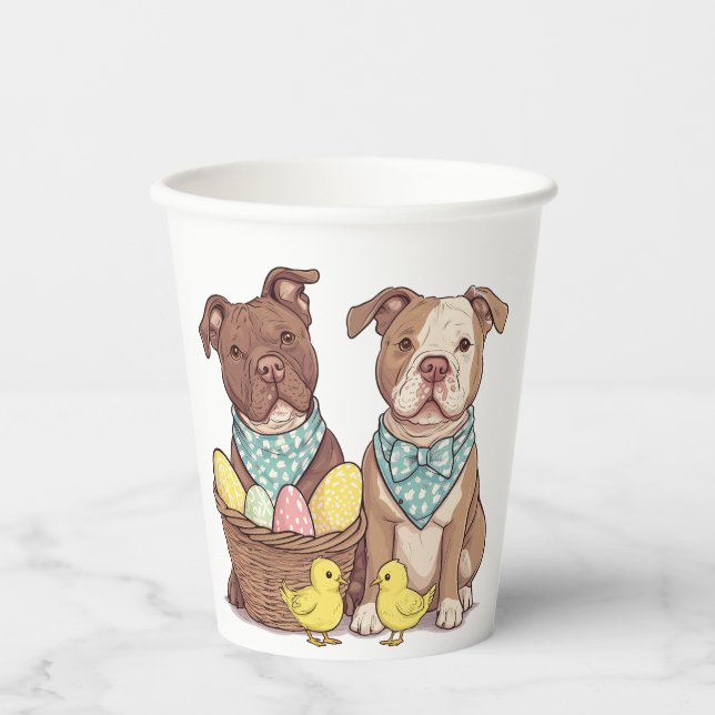 Easter Pit Bull Dogs Paper Cups (Front)