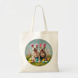 Easter Pit Bull Dogs Tote Bag