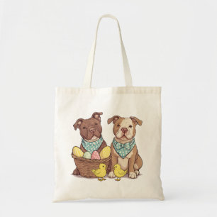 Easter Pit Bull Dogs Tote Bag