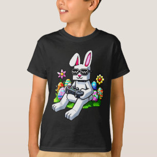 Easter Pixel Gaming Bunny Egg Hunting Boys Kids T-Shirt