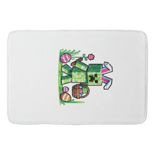 Easter Pixel Gaming Bunny Egg Hunting Boys Kids Yo Bath Mat