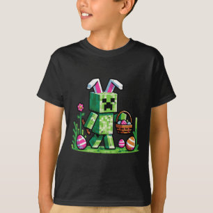 Easter Pixel Gaming Bunny Egg Hunting Boys Kids Yo T-Shirt