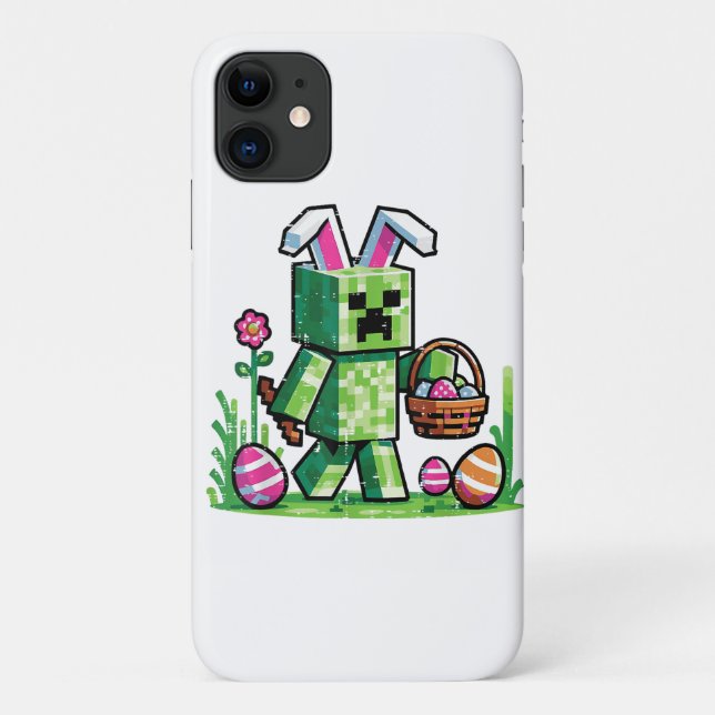 Easter Pixel Gaming Bunny Egg Hunting Case-Mate iPhone Case (Back)
