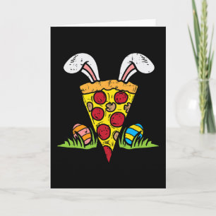 Easter Pizza Slice Bunny Ears Funny Snack Food Lov Card