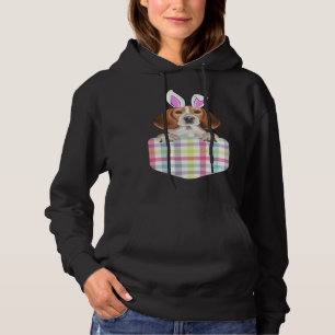 Easter Plaid Beagle Bunny Dog In Pocket Hoodie