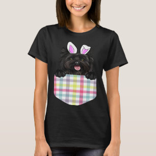 Easter Plaid Cairn Terrier Bunny Dog In Pocket T-Shirt