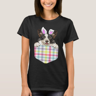 Easter Plaid Cardigan Welsh Corgi Bunny Dog In Poc T-Shirt