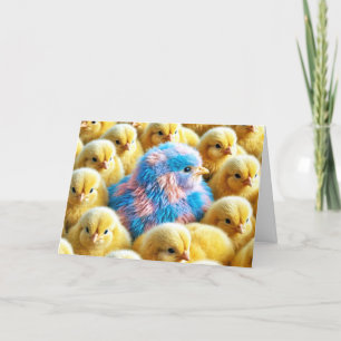 Easter Plaid Chick With Yellow Chicks Card