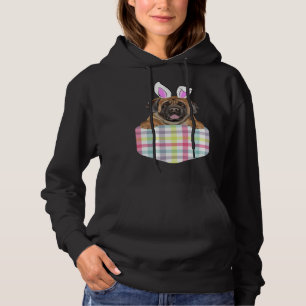 Easter Plaid Mastiff Bunny Dog In Pocket Hoodie