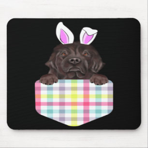 Easter Plaid Newfoundland Bunny Dog Design Mouse Pad