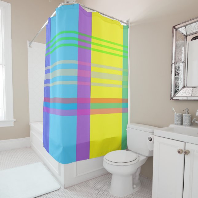 Easter Plaid Shower Curtain (In Situ)